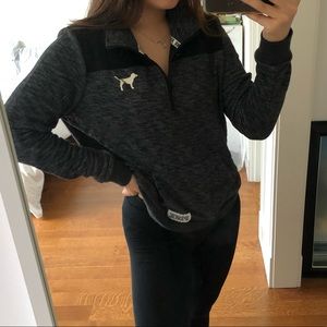 grey quarter zip hoodie from PINK